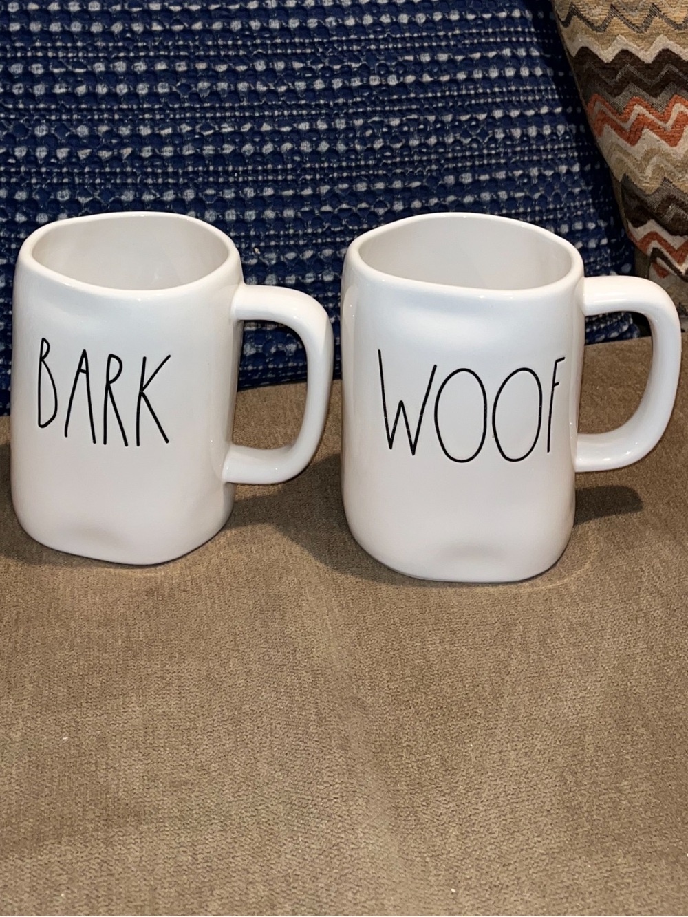 Rae Dunn Bark & Woof Ceramic Mugs , dog lovers.